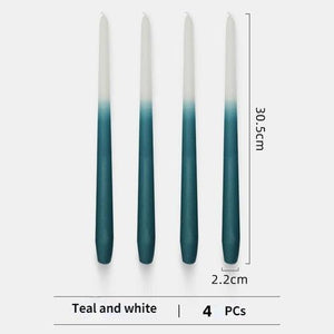 4pc Unscented 12" Candles Colored Long Stick Candle Smokeless Home Wedding Centerpiece Birthday Candle Tall Taper Candles Dripless Unscented Dinner Candle Paraffin Wax Candles