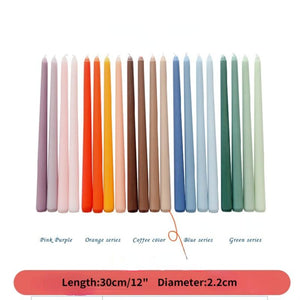 4pc Unscented 12" Candles Colored Long Stick Candle Smokeless Home Wedding Centerpiece Birthday Candle Tall Taper Candles Dripless Unscented Dinner Candle Paraffin Wax Candles