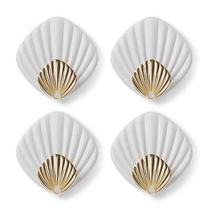 4pcs Creative Shell Shape Wall Hanging Hook Punch-free Strong Adhesive Hook Bathroom Kitchen Wall-mounted Seamless Sticky Hook  Shell Hook Non-Punching Strong Adhesive Adhesive Hook Bearing Door Behind Wall Bathroom Kitchen Key Holder