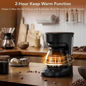 5-Cup Drip Coffee Maker - Programmable, Auto Brew, Auto Pause, Keep Warm Function CM3710H
