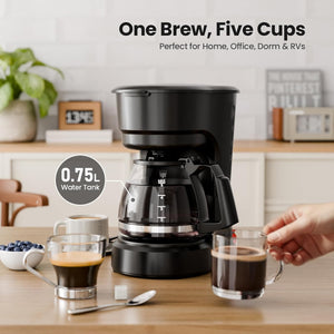 5-Cup Drip Coffee Maker - Programmable, Auto Brew, Auto Pause, Keep Warm Function CM3710H