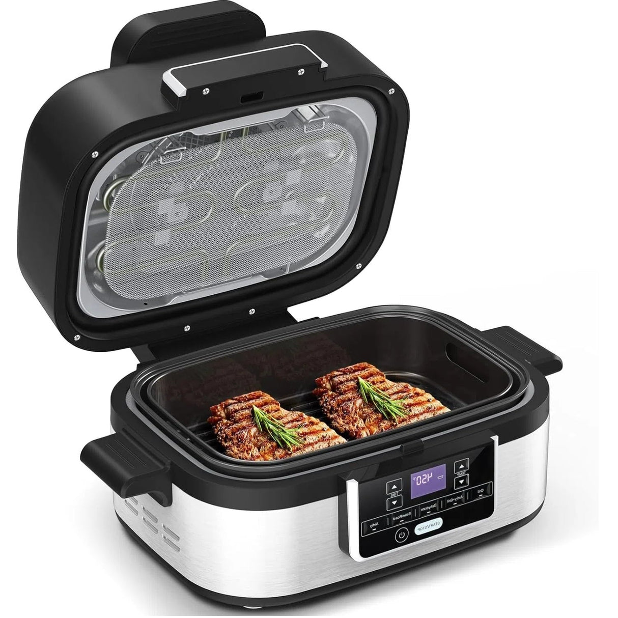 5-IN-1 5QT  Indoor Air Fry, Crisps, Roasts, Reheats, & Dehydrates, for Quick, Easy Meals,Nonstick，Black