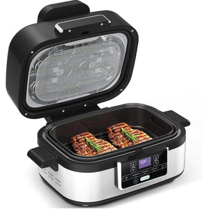 5-IN-1 5QT  Indoor Air Fry, Crisps, Roasts, Reheats, & Dehydrates, for Quick, Easy Meals,Nonstick，Black