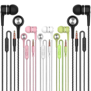 5-Pack: Earbuds Earphones with Microphone