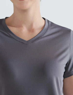 5 Pack: Womens Dry Fit Workout Shirts, Short Sleeve Athletic Gym Tshirts, Ladies Active Long Tees Bulk Medium White/Gray/Charcoal/Black/Lavender