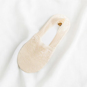 5 Pairs Fashion Women Girls Summer Socks 7 Color Style Lace Flower Short Sock Antiskid Invisible Ankle Socks For Women