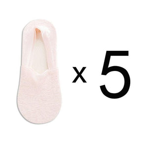 5 Pairs Fashion Women Girls Summer Socks 7 Color Style Lace Flower Short Sock Antiskid Invisible Ankle Socks For Women