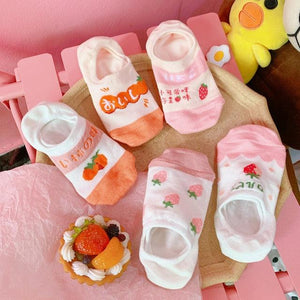 5 pairs Summer Socks Female Cartoon Animal Bear Mouse Socks Cute Funny Invisible Cotton Ankle Socks For Women