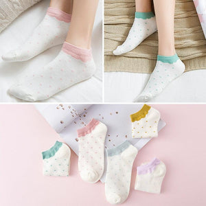 5 Pairs/Set Women's Cotton Happy Cute Cat Short Socks Print Cartoon Animal Casual Summer Socks Red Heart Funny Ankle Socks Pure Cotton Socks For Men And Women