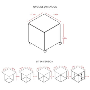 Brisa 5 Piece Nesting Ottoman/Stool Set