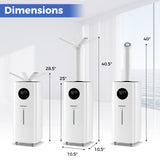 5.5Gal Humidifier with 360 ° Nozzles and Wheels for Large Room-White