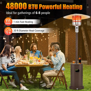 50000 BTU Propane Patio Heater with Round Table Design-Brown