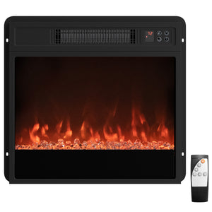 5000 BTU 18-Inch Electric Fireplace Insert with Remote Control and Brightness-Black