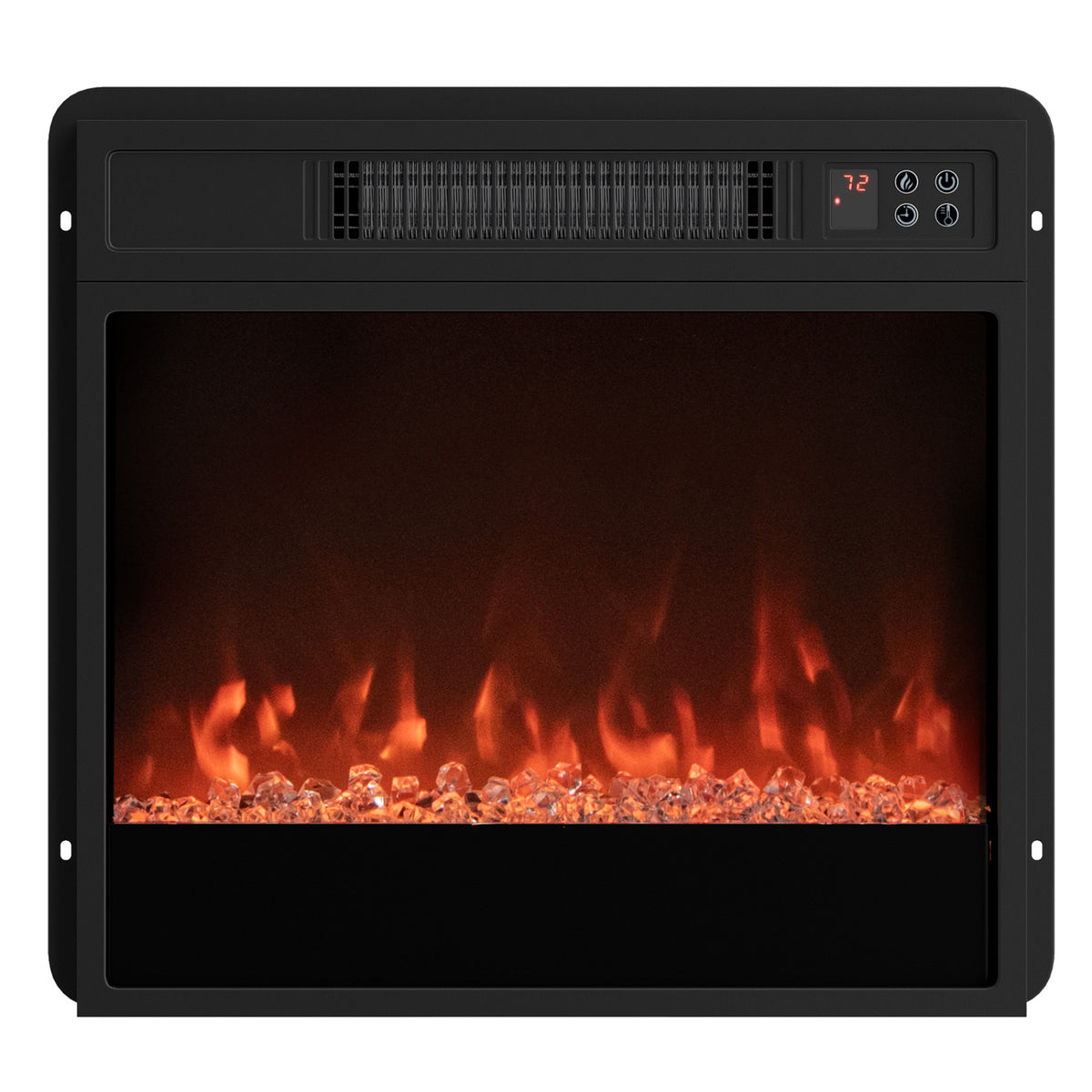 5000 BTU 18-Inch Electric Fireplace Insert with Remote Control and Brightness-Black