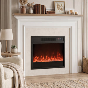 5000 BTU 18-Inch Electric Fireplace Insert with Remote Control and Brightness-Black