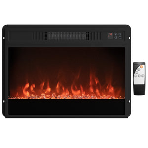 5000 BTU 23-Inch Electric Fireplace Insert with Remote Control and Brightness-Black