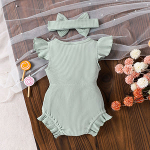 Multi-color Ribbed Romper For Toddlers