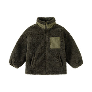 Thickened Coat Baby Fleece Stand Collar Stitching Top
