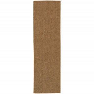2' X 8' Tan Stain Resistant Indoor Outdoor Area Rug