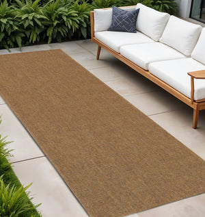 2' X 8' Tan Stain Resistant Indoor Outdoor Area Rug