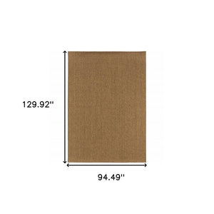 8' X 11' Tan Stain Resistant Indoor Outdoor Area Rug