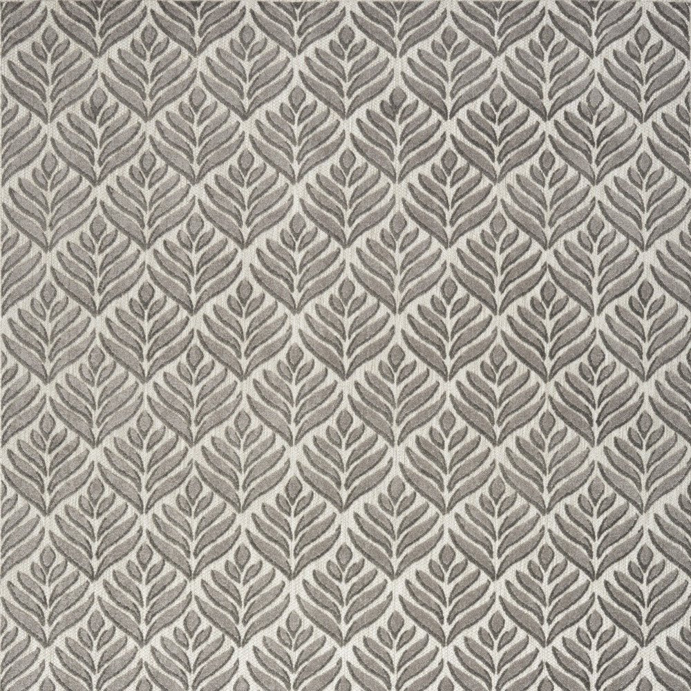 9' X 12' Charcoal Floral Stain Resistant Non Skid Area Rug