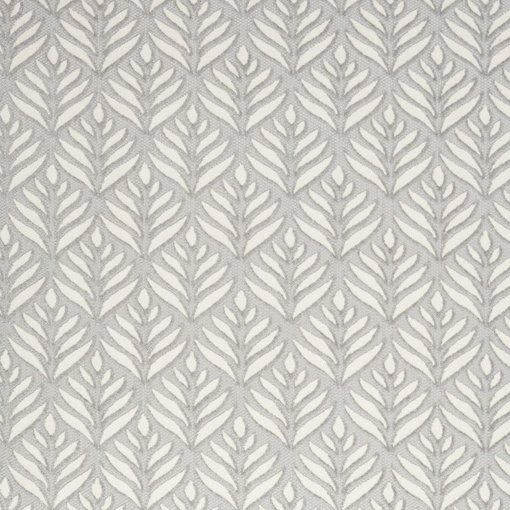 9' X 12' Grey Floral Stain Resistant Non Skid Area Rug