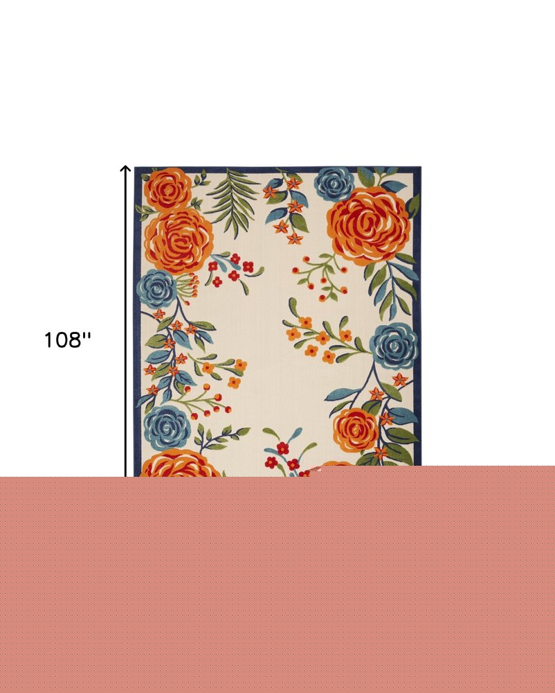 6' X 9' Multicolor Floral Stain Resistant Non Skid Area Rug
