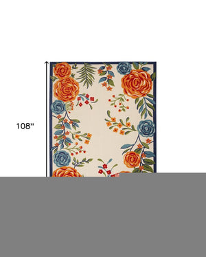 6' X 9' Multicolor Floral Stain Resistant Non Skid Area Rug