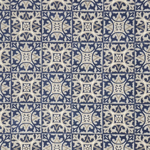 8' X 11' Blue Geometric Non Skid Indoor Outdoor Area Rug