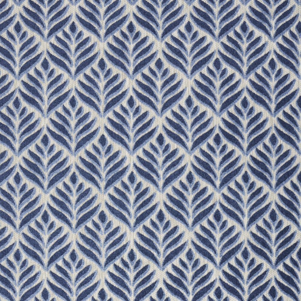 6' X 9' Blue Floral Stain Resistant Non Skid Area Rug