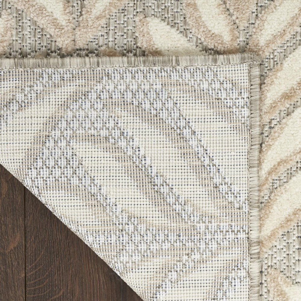 8' X 11' Ivory and Gray Floral Non Skid Indoor Outdoor Area Rug