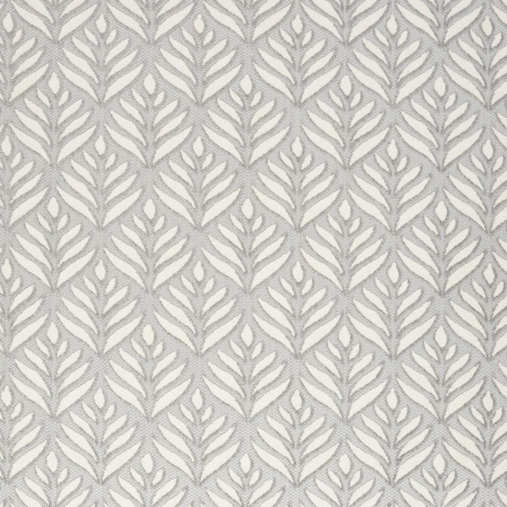 7' X 10' Grey Floral Stain Resistant Non Skid Area Rug