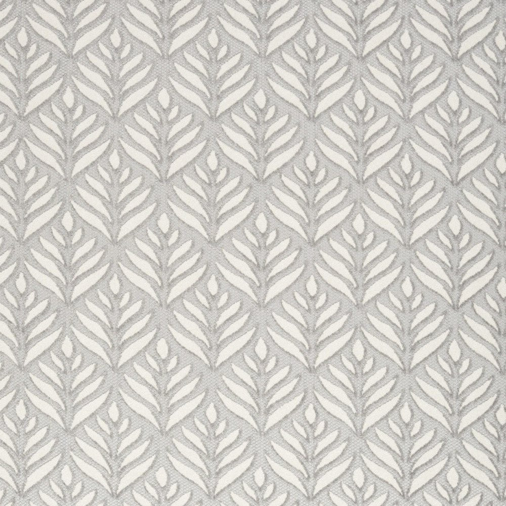 5' X 8' Grey Floral Stain Resistant Non Skid Area Rug