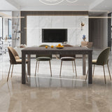 35" Gray Solid Wood Dining Table