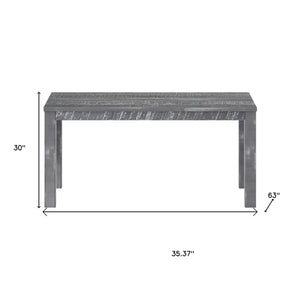 35" Gray Solid Wood Dining Table