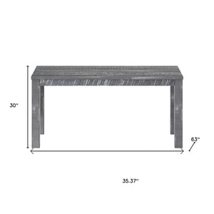 35" Gray Solid Wood Dining Table