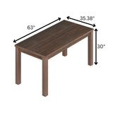 35" Espresso Solid Wood Dining Table