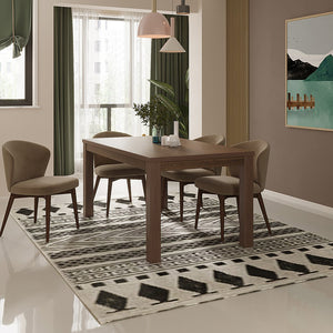 35" Espresso Solid Wood Dining Table