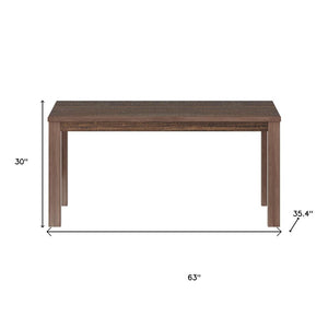 63" Espresso Solid Wood Dining Table
