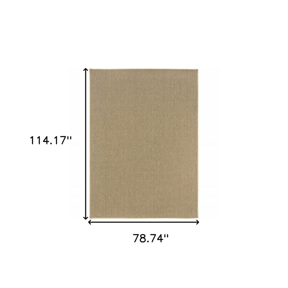 7' X 10' Beige Stain Resistant Indoor Outdoor Area Rug