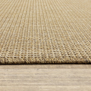 7' X 10' Beige Stain Resistant Indoor Outdoor Area Rug