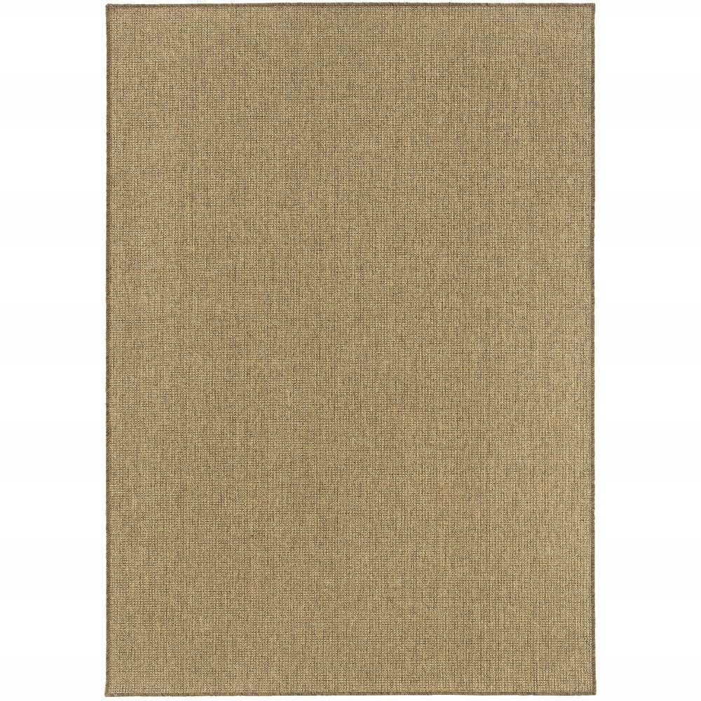 8' X 11' Tan Stain Resistant Indoor Outdoor Area Rug