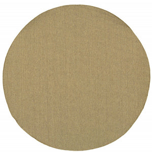 8' X 8' Tan Round Stain Resistant Indoor Outdoor Area Rug