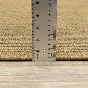 8' X 8' Tan Round Stain Resistant Indoor Outdoor Area Rug