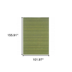 9' X 13' Green Stain Resistant Indoor Outdoor Area Rug