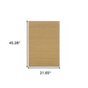 2' X 4' Beige Stain Resistant Indoor Outdoor Area Rug