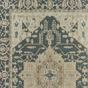 7' X 9' Gray Oriental Stain Resistant Indoor Outdoor Area Rug