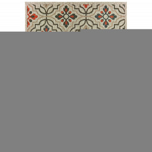 5' X 7' Gray Geometric Stain Resistant Indoor Outdoor Area Rug