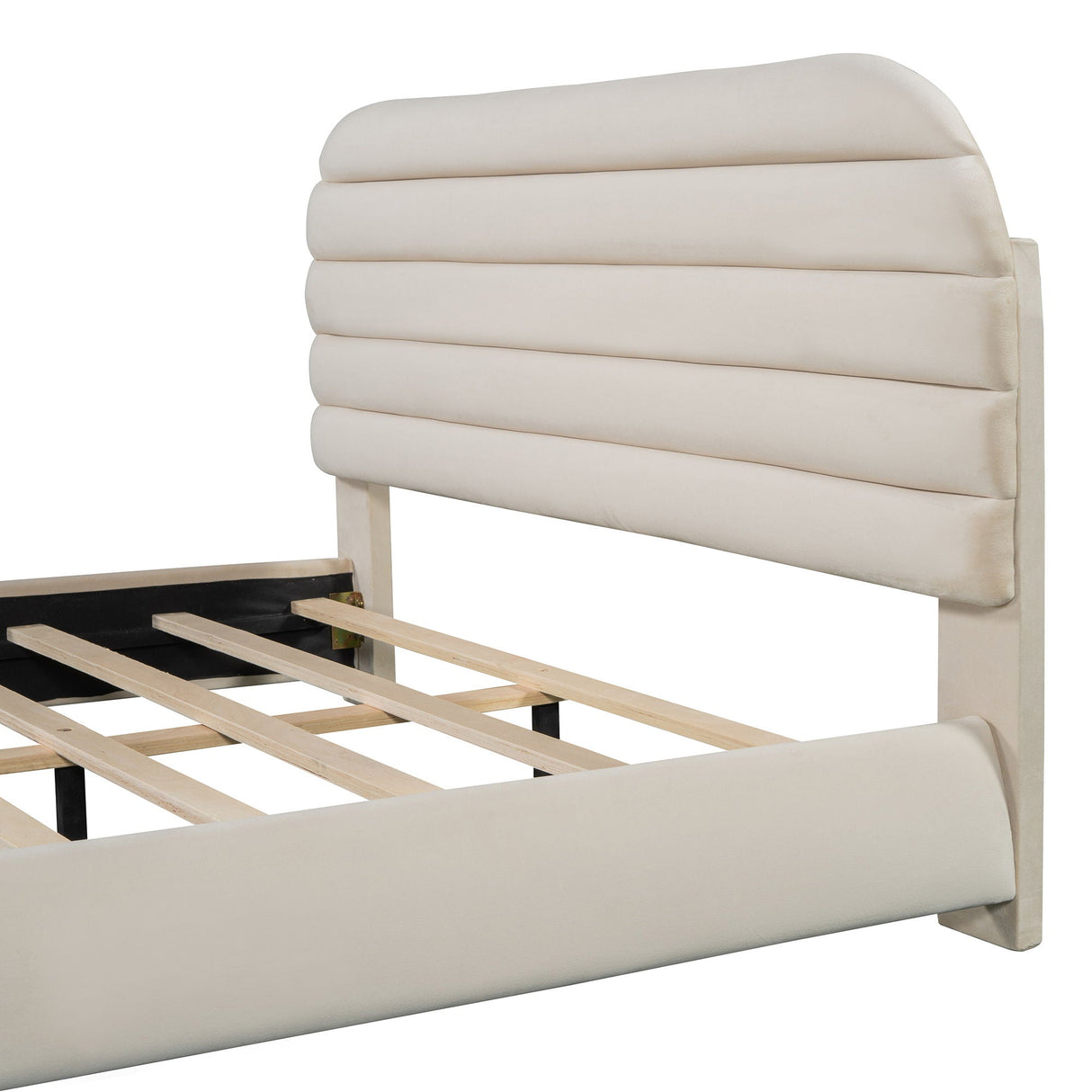 Upholstered Platform Bed Frame And Stylish Curve Shaped Design by Couch.com